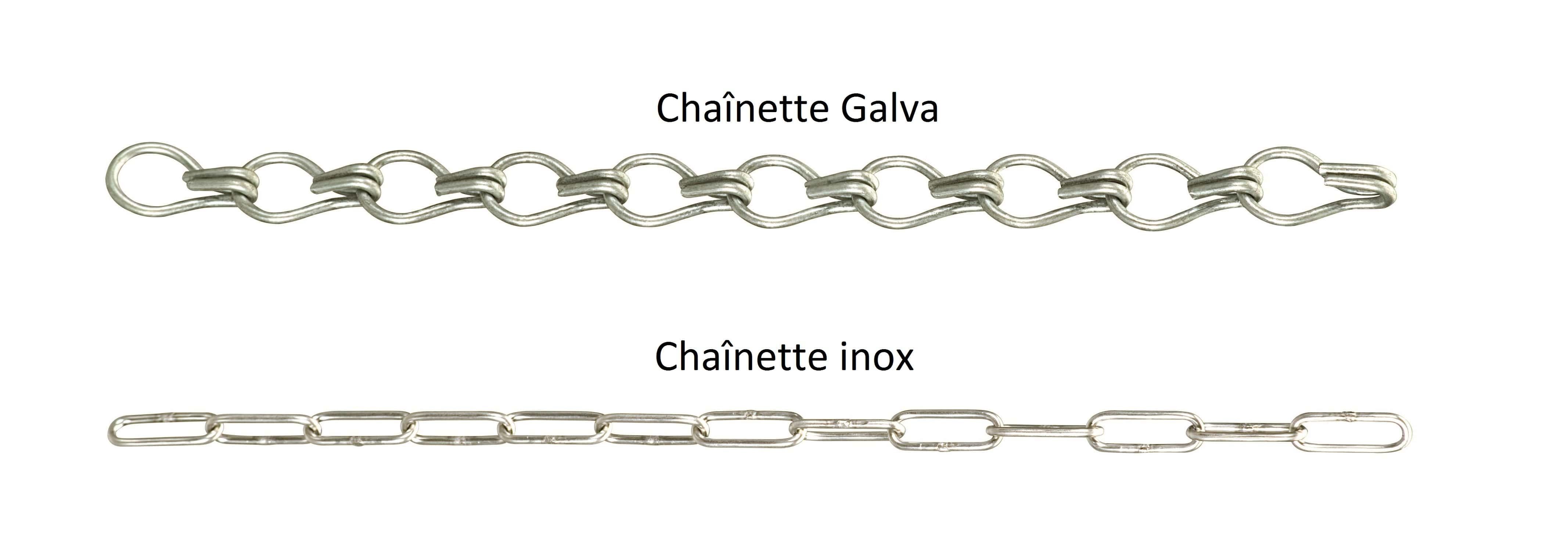 Chaînette d'accrochage en inox ou galva