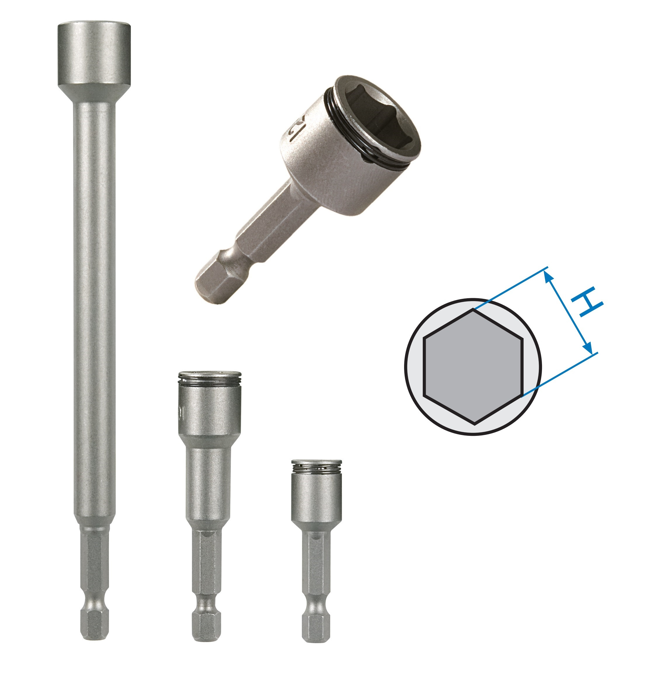 1x 1/4'' Douilles à embouts hexagonal en chrome vanadium, 5.5 mm foret  métrique douille conducteur d'écrou sortilège, pour visseuses électriques