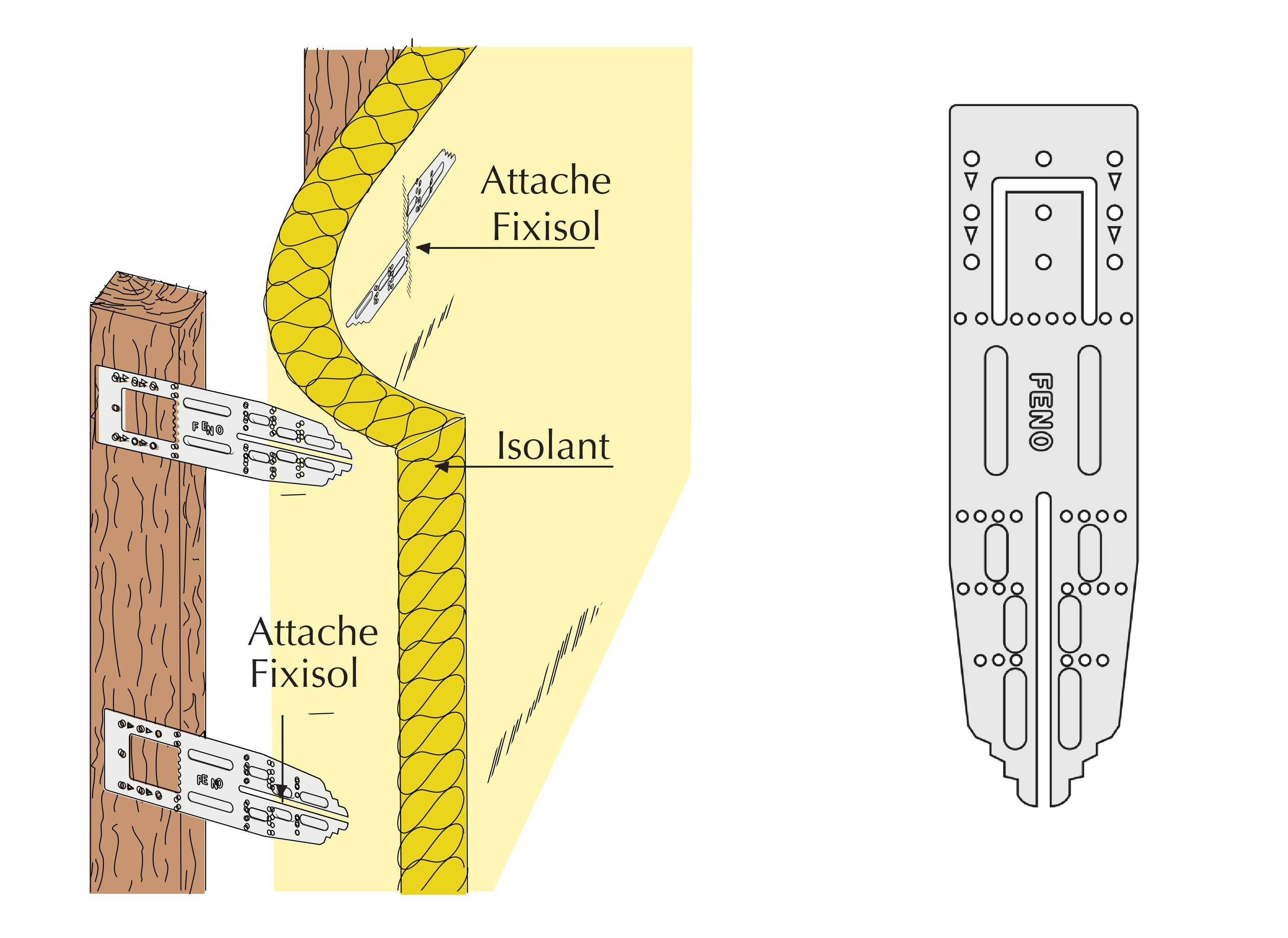 Attache fixisol pour isolant comble