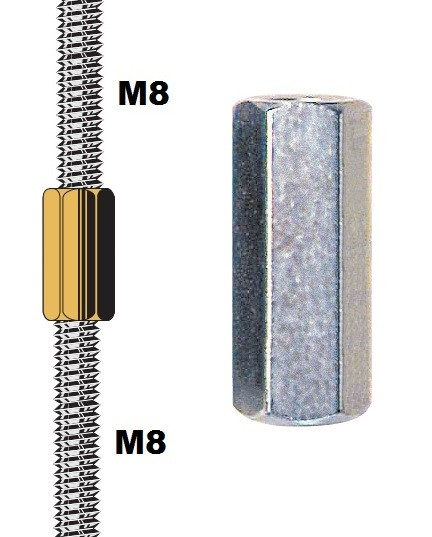 Lot De 100 écrous De Raccordement Hex 1/2-13 – Longueur 1-1/4 Pouce – Zinc – Pour Tiges Filetées