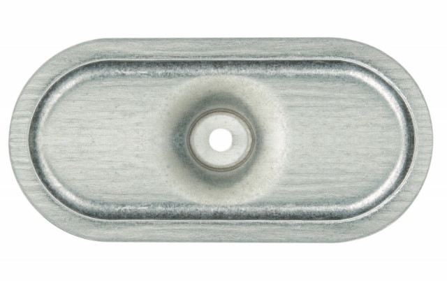 Plaquette ovale 82x40 nervurée galvanisée