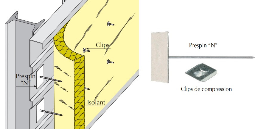 Prespin "n" fixation d'isolants légers