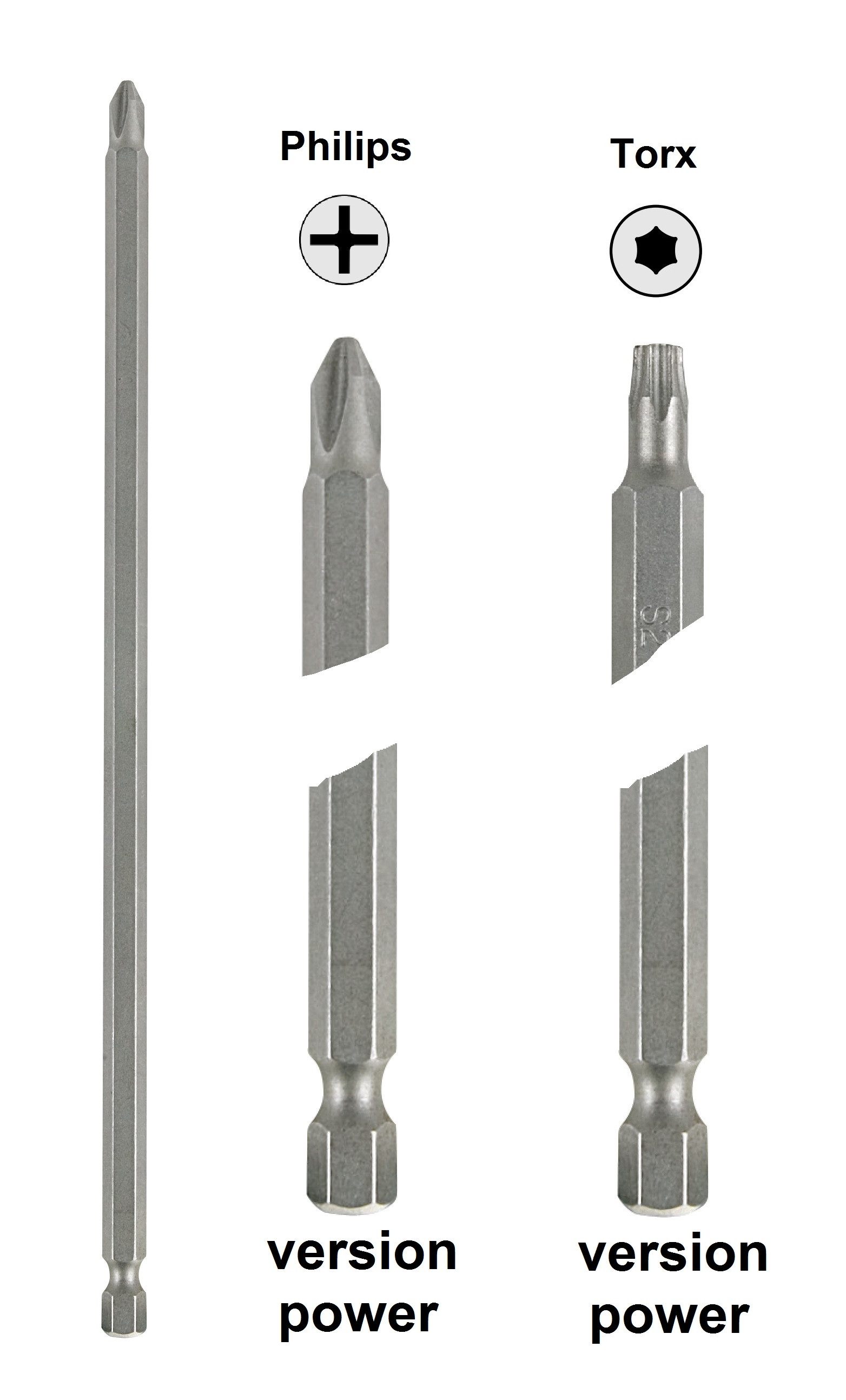 Embout de vissage de grande longueur - queue 1/4 pour visseuse