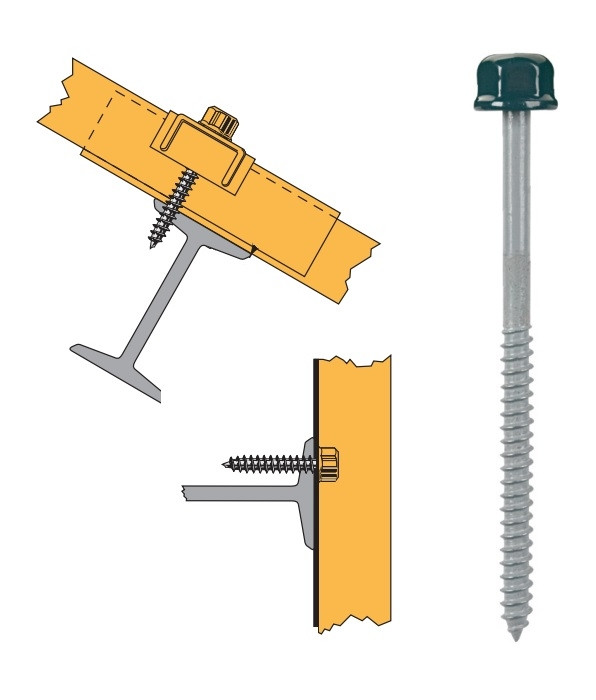 Vis têtalu autotaraudeuse Ø6,3 TK12 laquée pour couverture et bardage sur support métallique