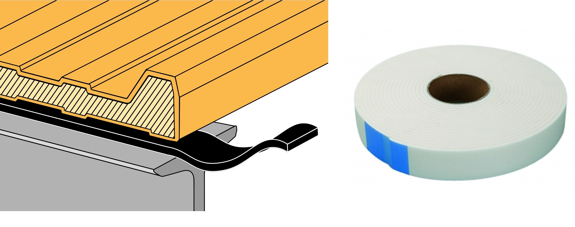 Schéma bande mousse polyéthylène