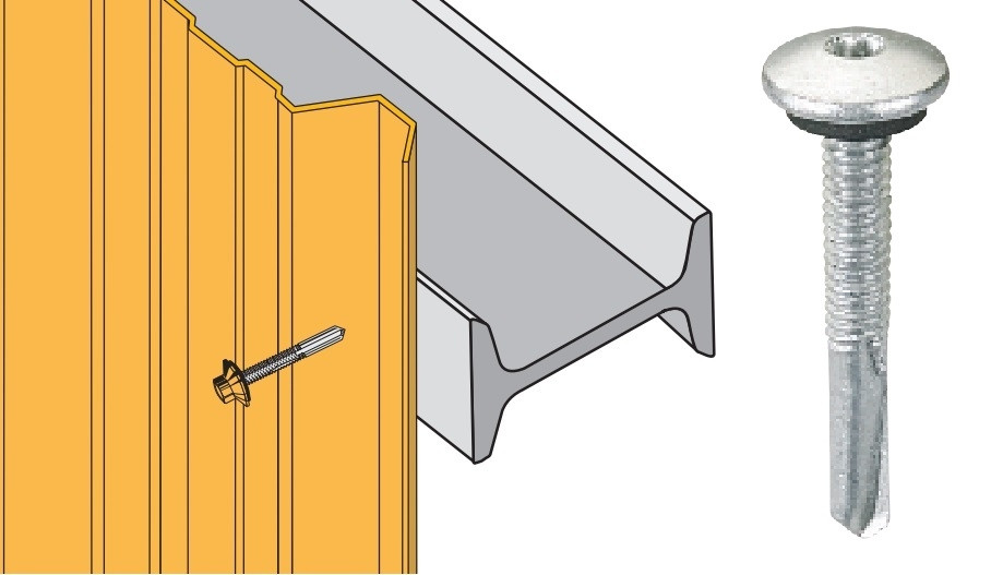 Vis inox TCB autoperçeuse P13 Ø5.5x40 - fixation bardages bacs acier sur poutrelles