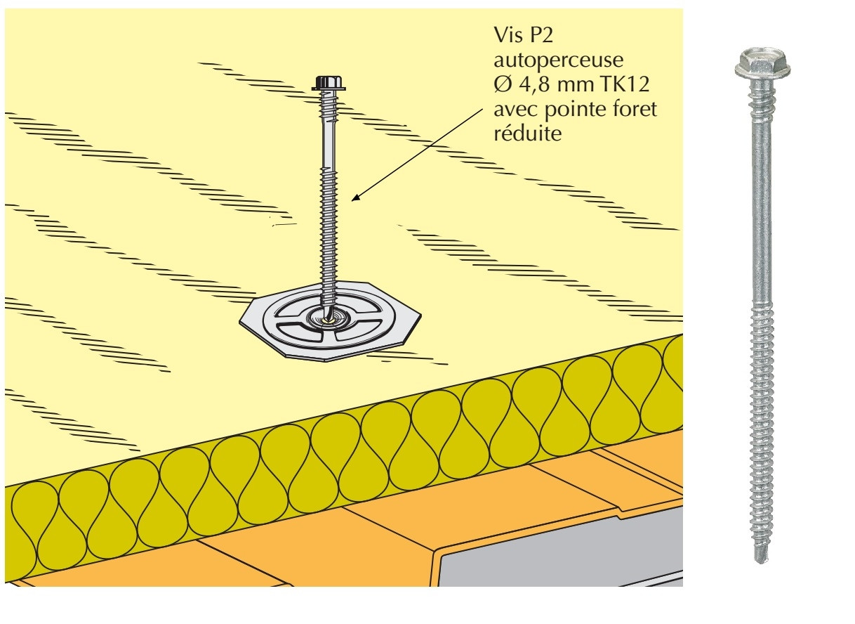 Vis TH isolant DF sur bac