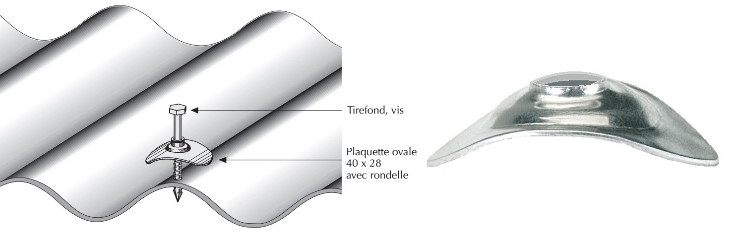 Plaquette aluminium naturel pour tôle ondulée