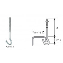 Crochet galvachaud pour panne Zed