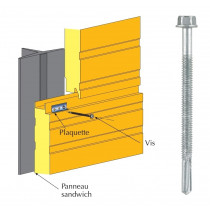 Vis inox TH autoperçeuse P13 Ø5,5 pour fixations cachées panneaux sandwich sur poutrelles