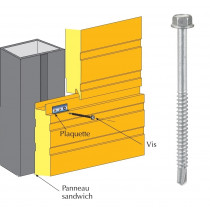 Vis inox TH autoperçeuse P5 Ø5,5 pour fixations cachées panneaux sandwich sur profilés/tubes