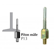 Piton autoperceur P13 mâle pour panne métallique ép. 5 à 13 mm