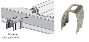 Pontet acier galvanisé pour plaques translucides
