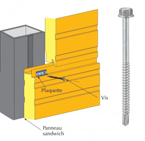 Vis inox TH autoperçeuse P5 Ø5,5 pour fixations cachées panneaux sandwich sur profilés/tubes