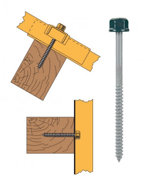 Vis têtalu autotaraudeuse Ø6,3 TK12 laquée pour couverture et bardage sur support bois