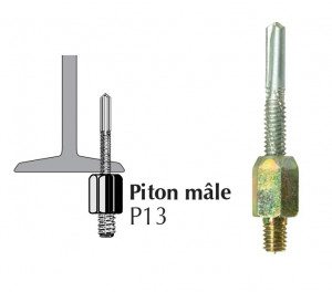 Piton autoperceur P13 mâle pour panne métallique ép. 5 à 13 mm