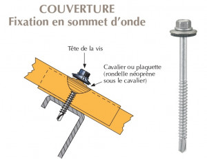 Vis inox TH autoperçeuse P5 Ø5,5 + vulca - fixation de tôles ondulées sur panne mince