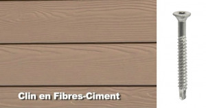 Vis en acier inox austénitique pour Clin en fibres-ciment