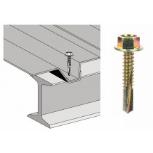 Vis th autoperçeuse P13 6.3x35 - fixation de bac support d'étanchéité sur poutrelle