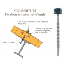 Vis têtalu autoperçeuse P13 Ø5,5 TK12 laquée pour couverture bacs acier nervurés sur poutrelles