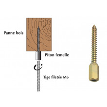 Piton autotaraudeur femelle pour panne bois