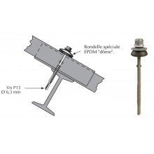 Vis Tetalu autoperçeuse P13 à ailettes pour couverture fibres-ciment 177x51