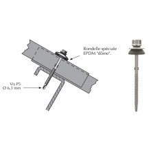 Vis Tetalu autoperçeuse P5 à ailettes pour couverture plaque fibres-ciment 177x51