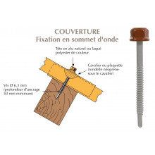 Vis têtalu autoperçeuse P1 Ø6.3 TK12, fixation de tôles ondulées sur bois