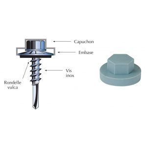 Capuchon plastique de couleur à embase pour tête de vis