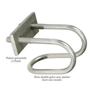 étriers doubles et platines pour fixations ou croisement de tubes