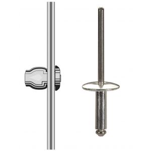 Rivet pop alu / acier ordinaire Ø4,8 tête large