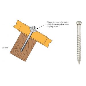 Vis trf à bourrer Ø6x65 fixation de tôles ondulées sur bois