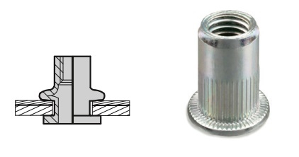 Ecrou à sertir inox et acier : M8, M6, M10, M3, M4, M5