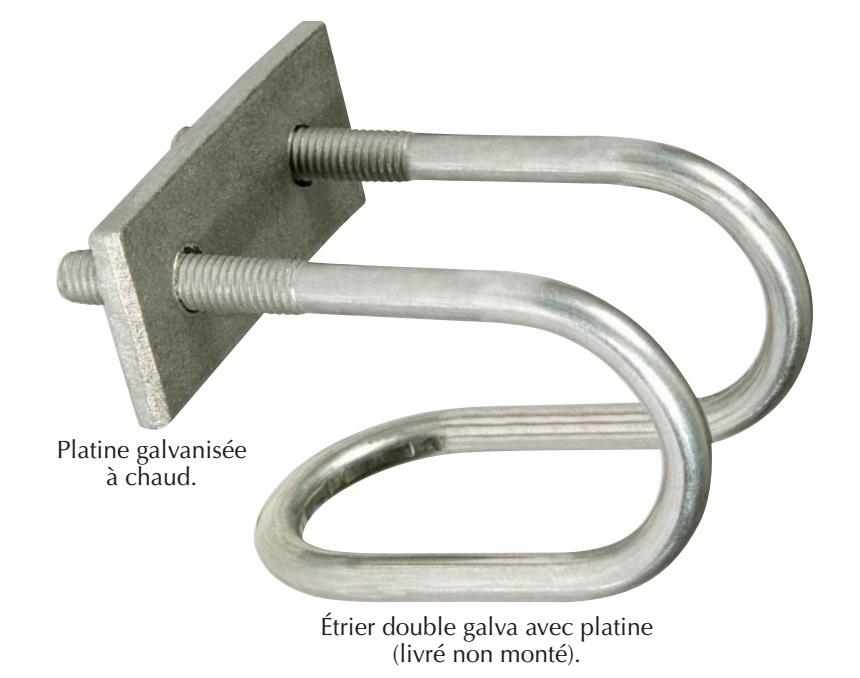étriers doubles et platines pour fixations ou croisement de tubes Vis écrous boulons Japy