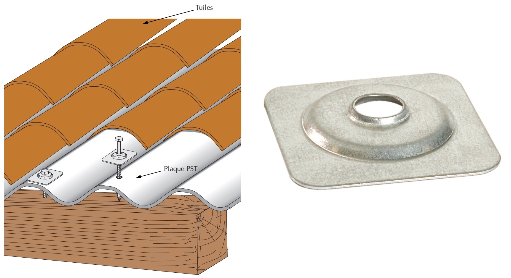 Crochet pour couverture plaque fibres-ciment sur poutrelle métallique -  Fixations par Faynot