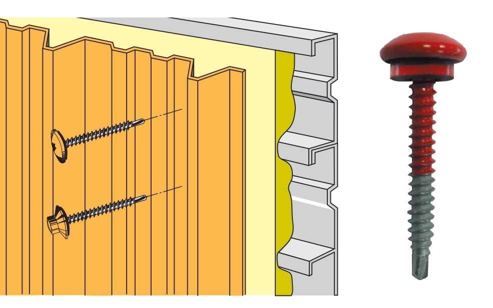 Techfast tfcl 4838 toiture vis bois acier lumière section 4.8 x 38 mm Pack 100